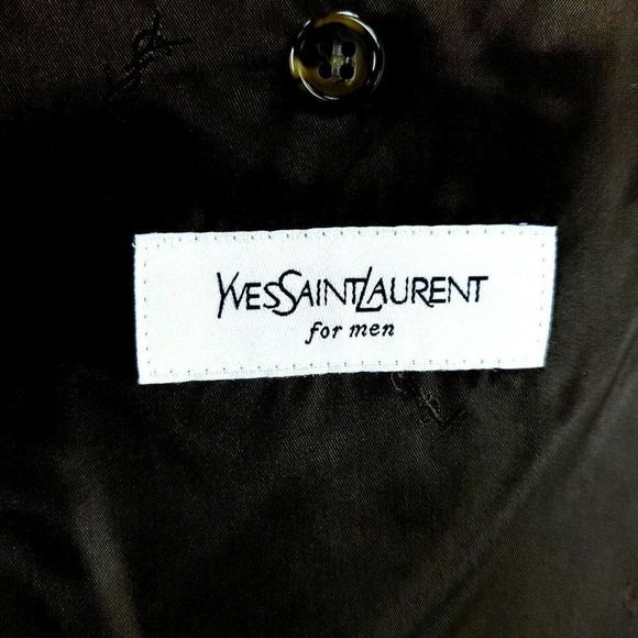 Yves Saint Laurent 42L 2 Button Birdseye Brown Woo - Picture 12 of 12